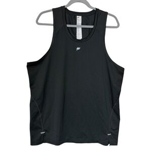 Fabletics Tank Top Mens Large Black Running Sleeveless Mesh Athletic Performance